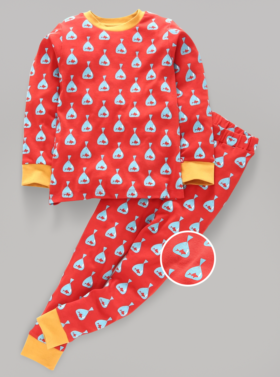 Organic Cotton Long Sleeves Pyzama Sets For Kids